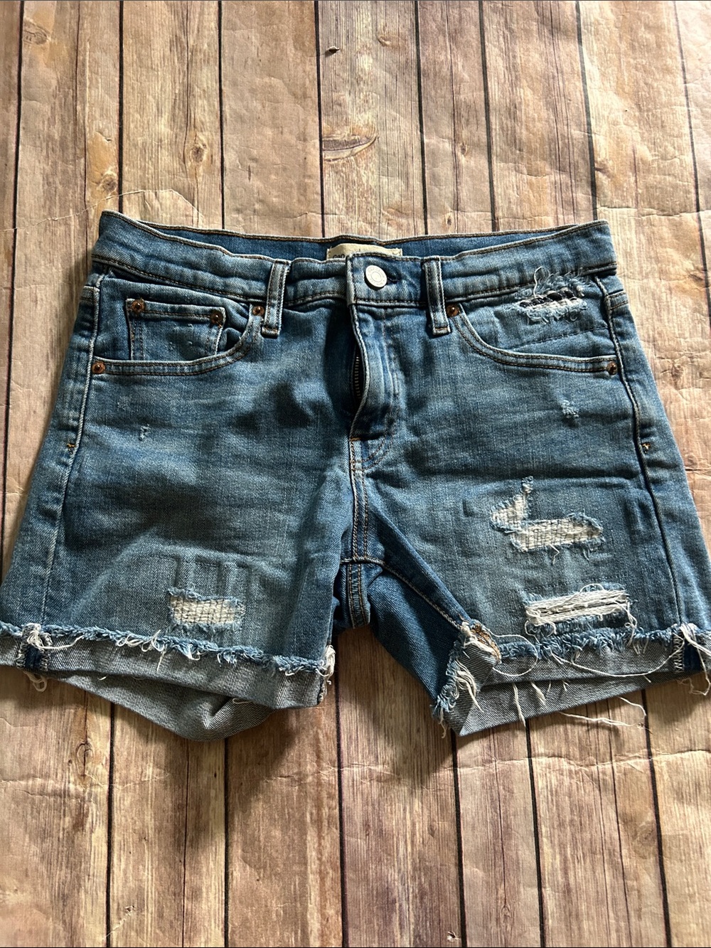 GAP Women’s Distressed Denim Shorts - Blue
